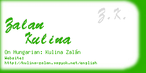 zalan kulina business card